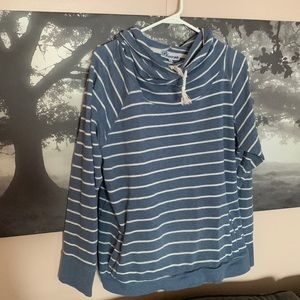 Bluecrush blue striped cowl hoodie XL